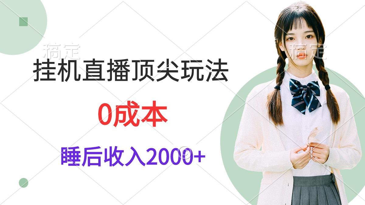 (9715期)挂机直播顶尖玩法，睡后日收入2000+、0成本，视频教学-89网创