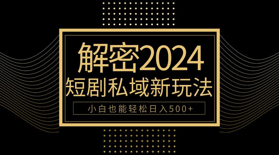 (9951期)10分钟教会你2024玩转短剧私域变现，小白也能轻松日入500+-89网创
