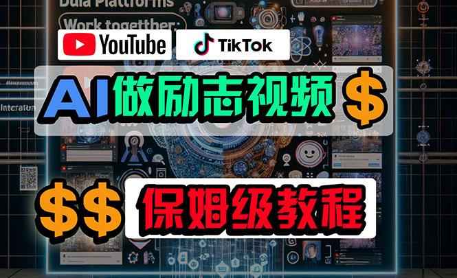 利用AI制作励志视频，在YouTube和TikTok赚钱，小白可做(附工具-89网创