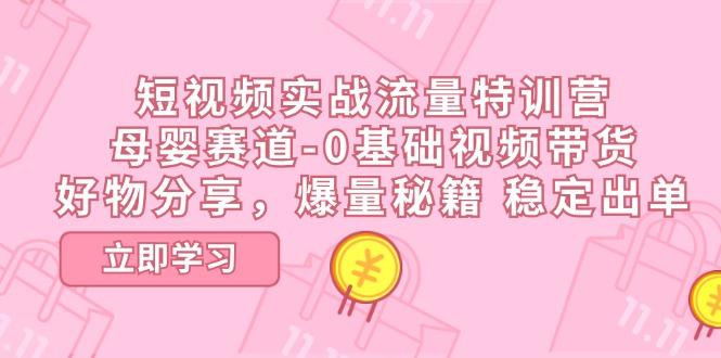 短视频实战流量特训营，母婴赛道-0基础带货，好物分享，爆量秘籍 稳定出单-89网创