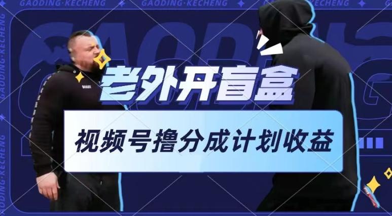 老外开盲盒视频，撸视频号分成计划收益，每天只需一小时，新手小白轻松上手【揭秘】-89网创
