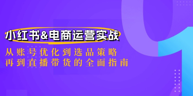小红书&电商运营实战：从账号优化到选品策略，再到直播带货的全面指南-89网创