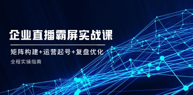 企 业 直 播 霸 屏实战课：矩阵构建+运营起号+复盘优化，全程实操指南-89网创