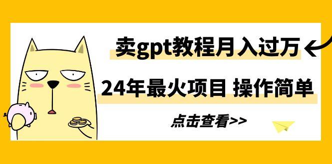 24年最火项目，卖gpt教程月入过万，操作简单-89网创