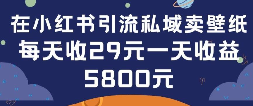 在小红书引流私域卖壁纸每张29元单日最高卖出200张(0-1搭建教程)【揭秘】-89网创