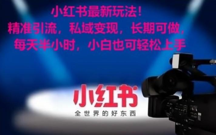 小红书最新玩法！精准引流，私域变现，长期可做，每天半小时，小白也可轻松上手-89网创
