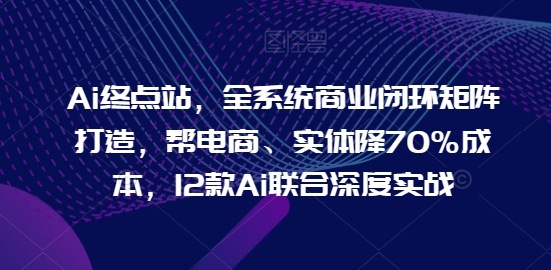 Ai终点站，全系统商业闭环矩阵打造，帮电商、实体降70%成本，12款Ai联合深度实战【0906更新】-89网创