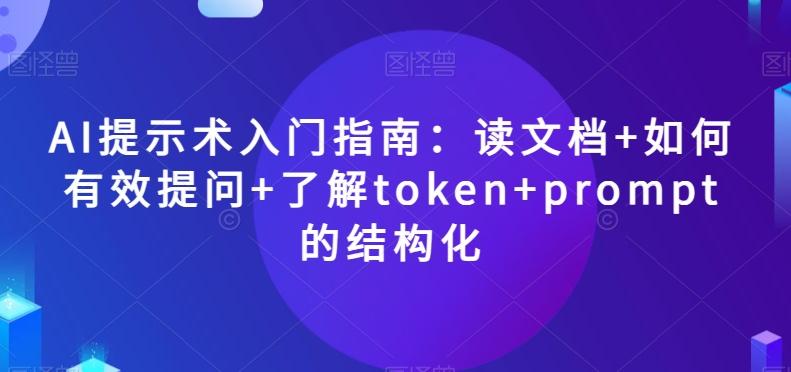 AI提示术入门指南：读文档+如何有效提问+了解token+prompt的结构化【揭秘】-89网创