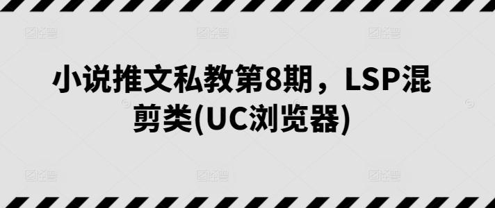 小说推文私教第8期，LSP混剪类(UC浏览器)-89网创