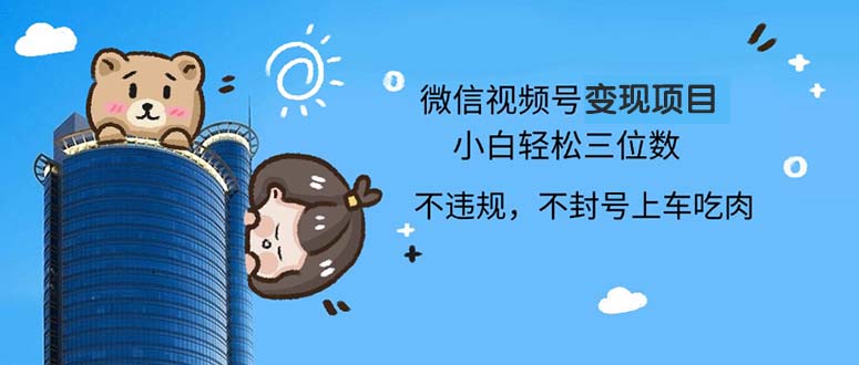 2024最新微信视频号变现项目，小白轻松月入四位数-89网创