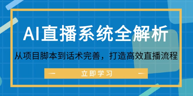 AI直播系统全解析：从项目脚本到话术完善，打造高效直播流程-89网创