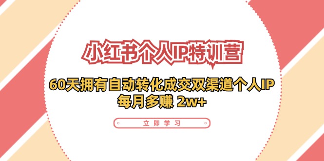 小红书个人IP陪跑营：两个月打造自动转化成交的多渠道个人IP，每月收入2w+(30节)-89网创