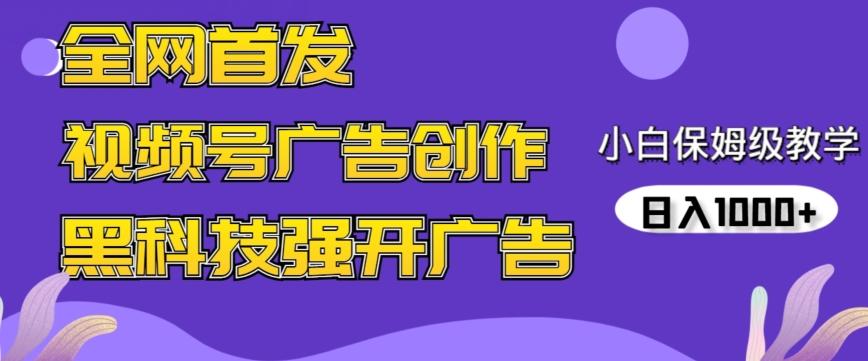 全网首发蝴蝶号广告创作，用AI做视频，黑科技强开广告，小白跟着做，日入1000+【揭秘】-89网创