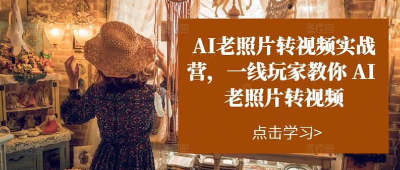 AI老照片转视频实战营，一线玩家教你AI老照片转视频-89网创