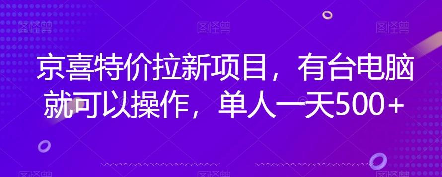 京喜特价拉新新玩法，有台电脑就可以操作，单人一天500+【揭秘】-89网创