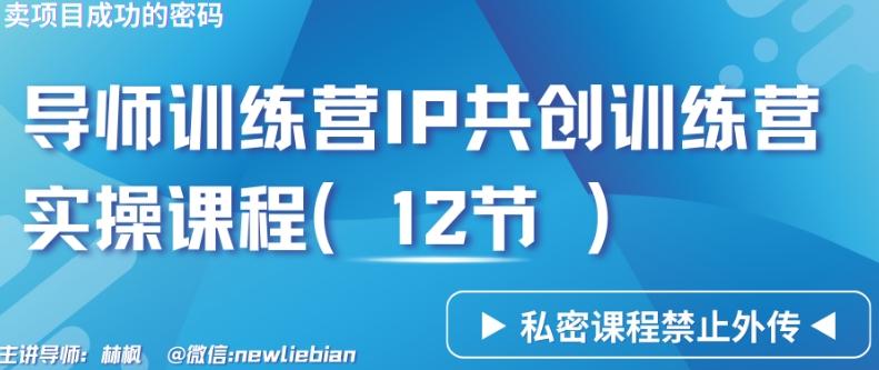 导师训练营3.0IP共创训练营私密实操课程(12节)-卖项目的密码成功秘诀【揭秘】-89网创