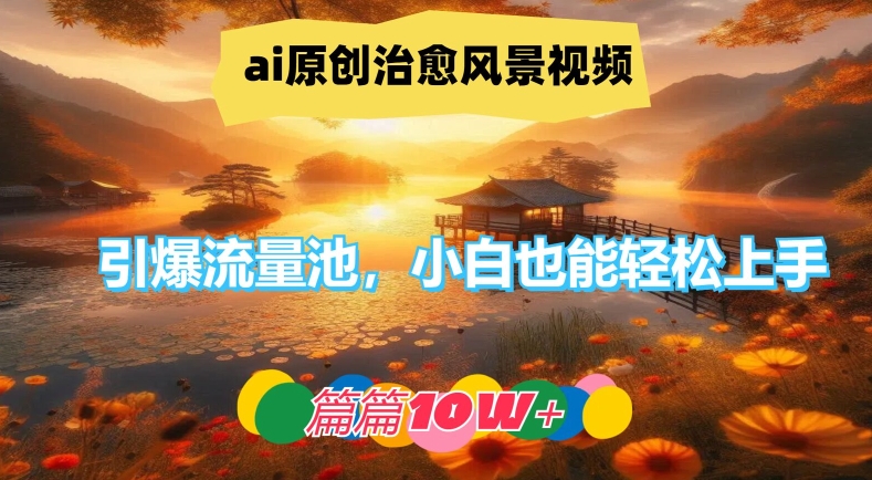 ai原创治愈风景视频，引爆流量池，小白也能轻松上手，篇篇10w+【揭秘】-89网创