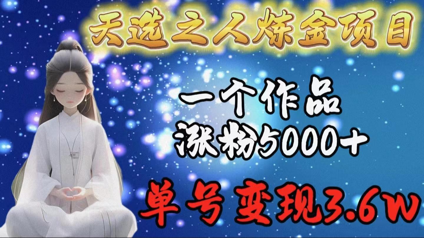 (9693期)天选之人炼金项目，一个作品涨粉5000+，单号变现3.6w-89网创