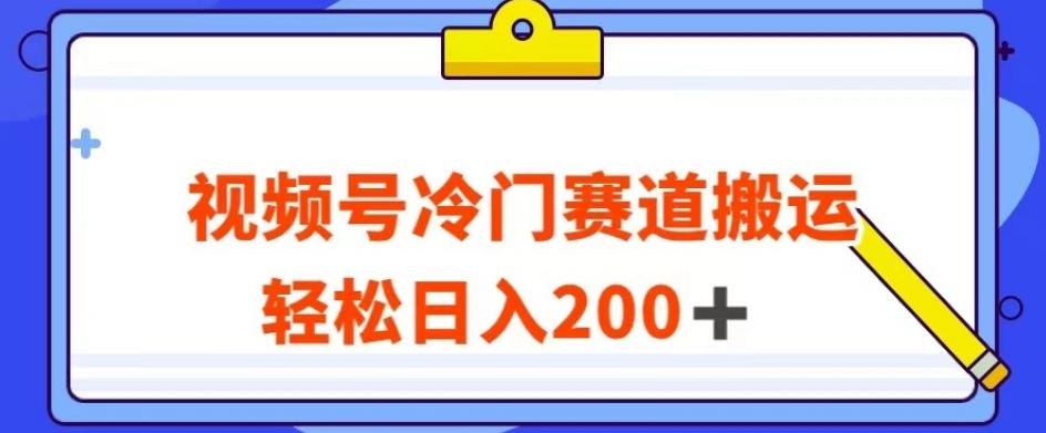 视频号最新冷门赛道搬运玩法，轻松日入200+【揭秘】-89网创