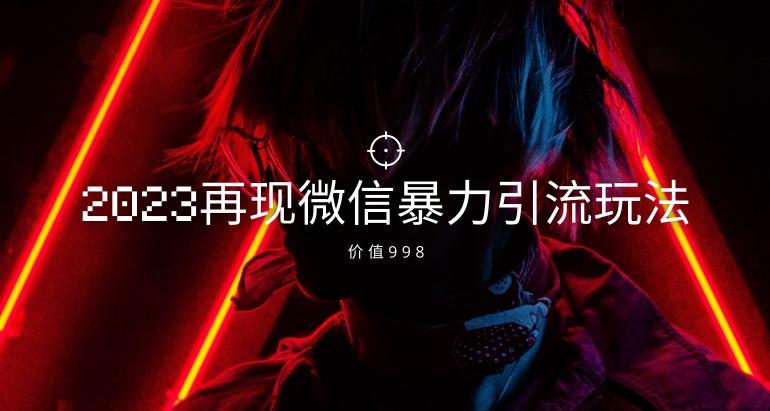 价值998元2023最新微信暴力引流玩法，日引流50-100+-89网创