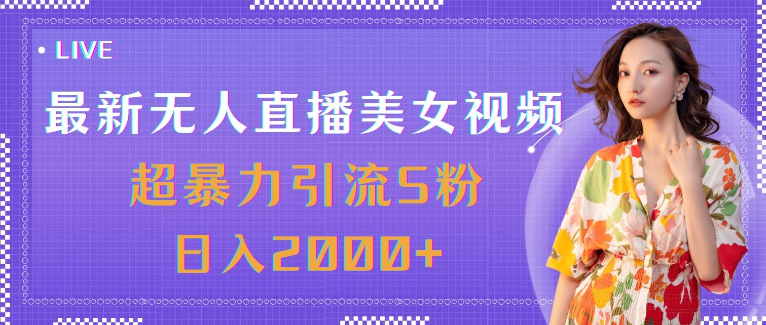 最新无人直播美女视频，超暴力引流S粉日入2000+-89网创