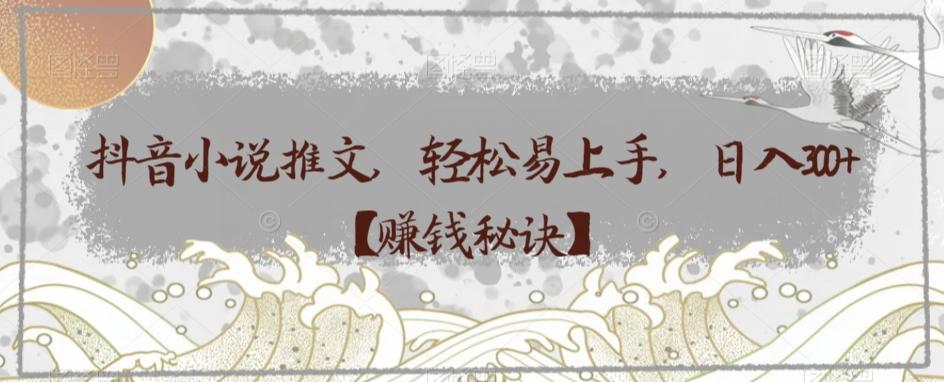 抖音小说推文，轻松易上手，日入300+【赚钱秘诀】-89网创