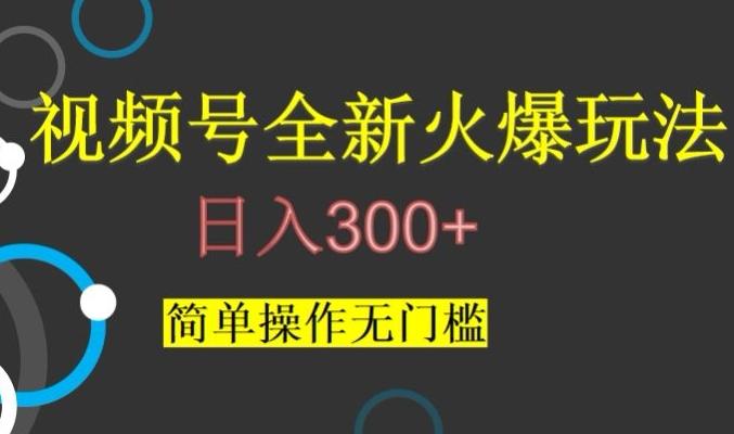 视频号最新爆火玩法，日入300+，简单操作无门槛【揭秘】-89网创