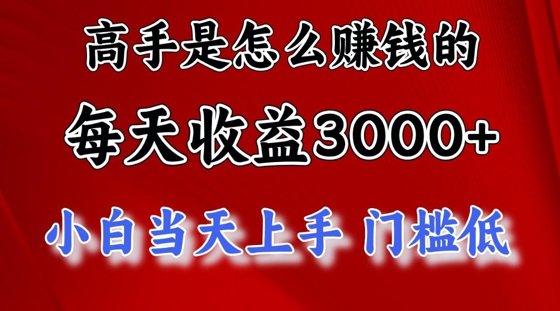 高手是怎么赚钱的，一天收益3000+，闷声发财项目，不是一般人能看懂的-89网创