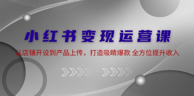 小红书变现运营课：从店铺开设到产品上传，打造吸睛爆款 全方位提升收入-89网创