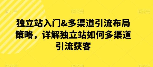独立站入门&多渠道引流布局策略，详解独立站如何多渠道引流获客-89网创