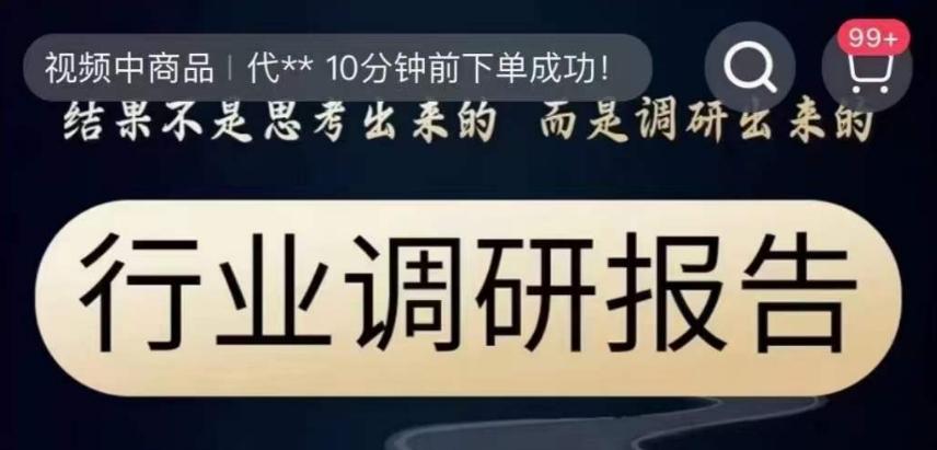行业调研报告，结果不是思考出来的而是调研出来的-89网创