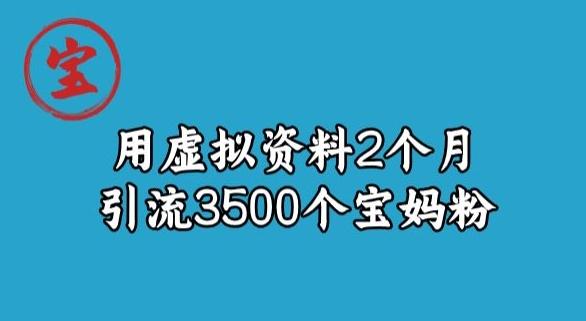 宝哥虚拟资料项目，2个月引流3500个宝妈粉-89网创