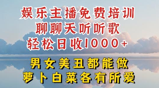 娱乐主播免费培训聊聊天听听歌轻松日收1K+，男女美丑都能做萝卜白菜各有所爱【揭秘】-89网创