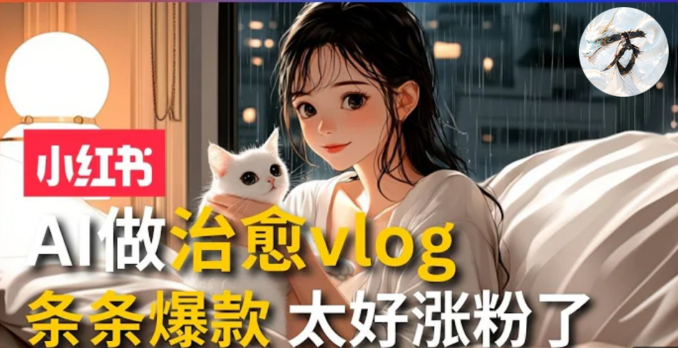 AI治愈系vlog动画视频，小红书1个月轻松涨粉破万，商单报价1500+日入2000+-89网创
