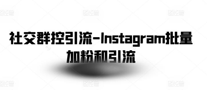 社交群控引流-Instagram批量加粉和引流-89网创