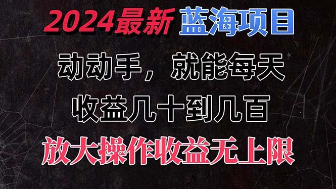 有手就行的2024全新蓝海项目，每天1小时收益几十到几百，可放大操作收…-89网创