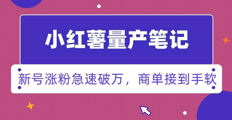 小红书量产笔记，一分种一条笔记，新号涨粉急速破万，新黑马赛道，商单接到手软【揭秘】-89网创