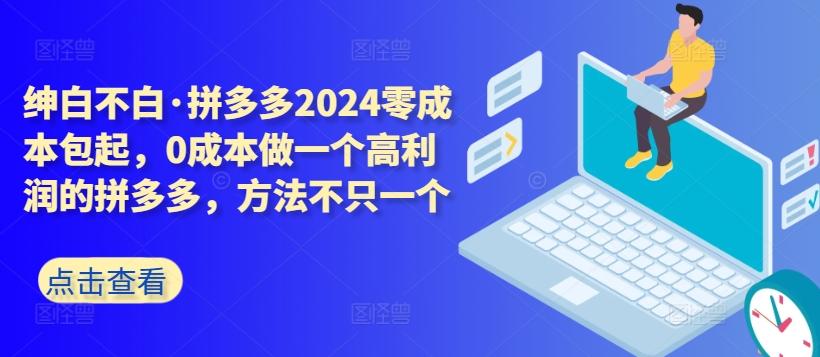 拼多多2024零成本包起，0成本做一个高利润的拼多多，方法不只一个-89网创