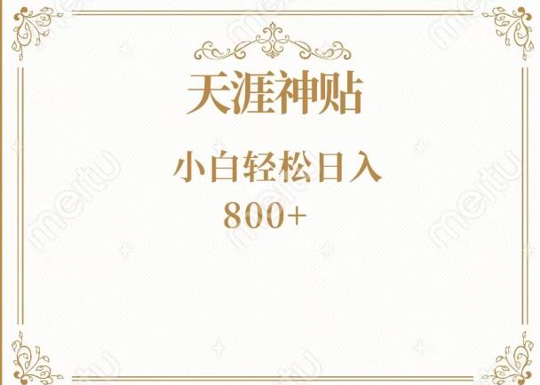 神级项目！天涯神贴再现江湖！小白轻松入手，三个月变现10w+-89网创