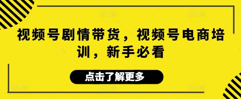 视频号剧情带货，视频号电商培训，新手必看-89网创