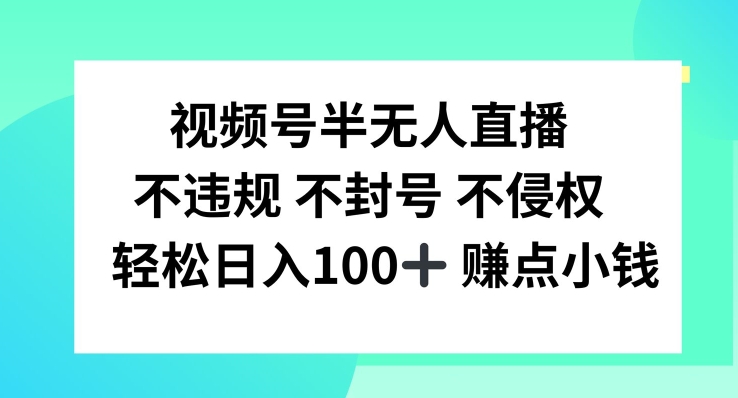 视频号半无人直播，不违规不封号，轻松日入100+【揭秘】-89网创
