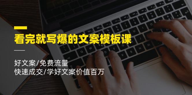 看完就 写爆的文案模板课，好文案/免费流量/快速成交/学好文案价值百万-89网创