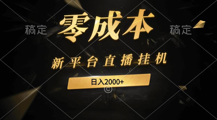 (9841期)新平台直播挂机最新玩法，0成本，不违规，日入2000+-89网创