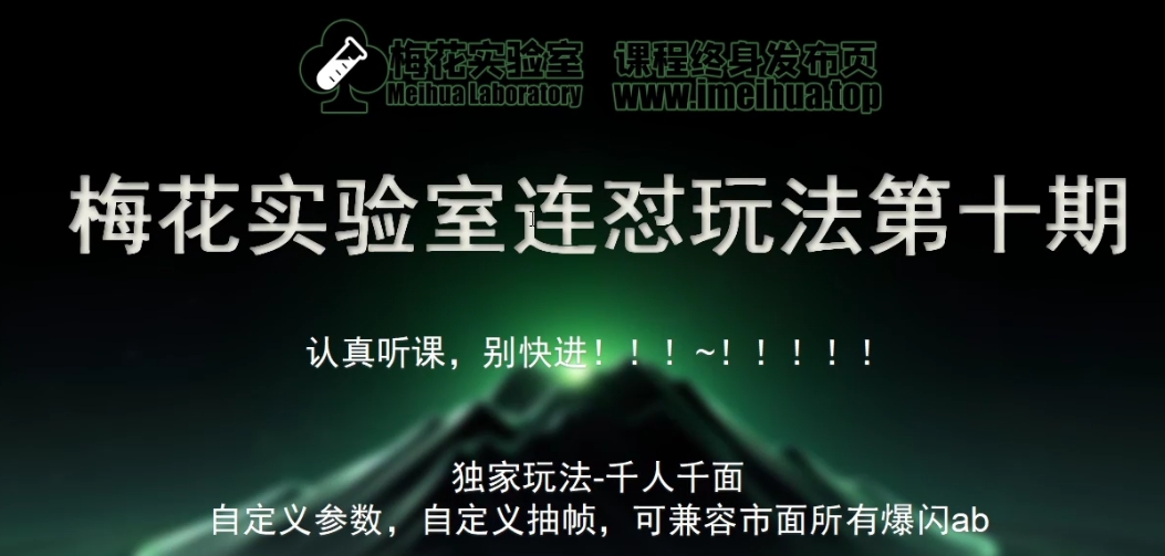 梅花实验室社群专享课视频号连怼玩法第十期课程+第二部分-FF助手全新高自由万能爆闪AB处理-89网创