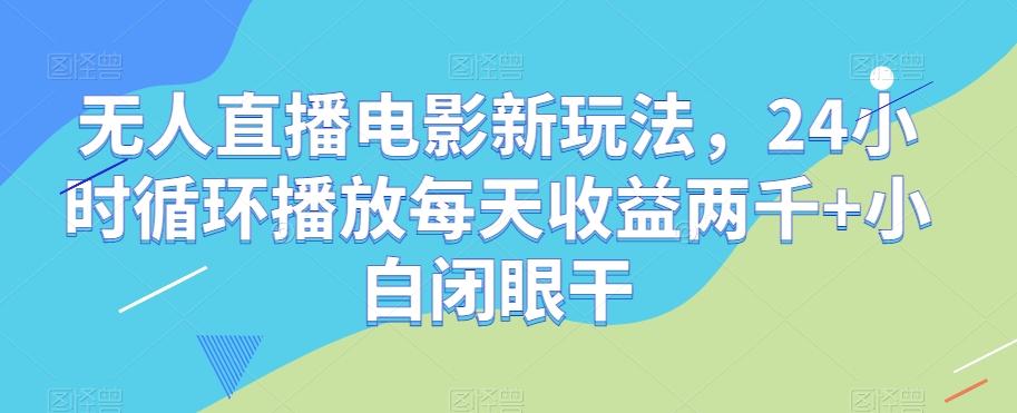 无人直播电影新玩法，24小时循环播放每天收益两千+小白闭眼干【揭秘】-89网创