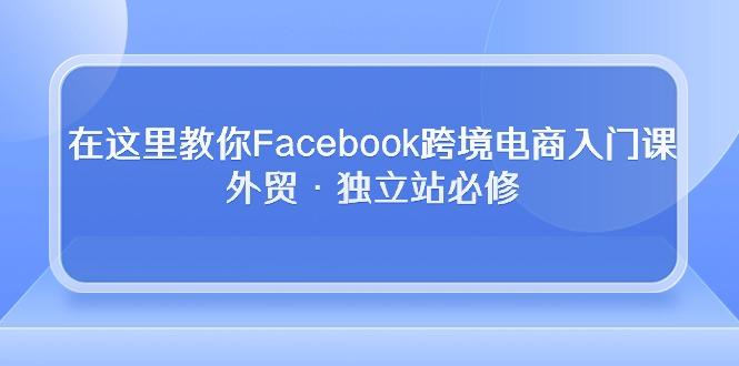 在这里教你Facebook跨境电商入门课，外贸·独立站必修-89网创