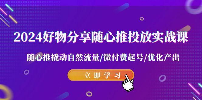 2024好物分享-随心推投放实战课 随心推撬动自然流量/微付费起号/优化产出-89网创