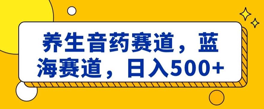 养生音药赛道，蓝海赛道，日入500+【揭秘】-89网创
