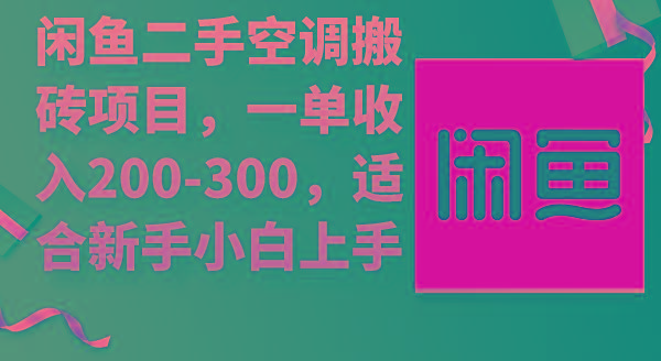 (9539期)闲鱼二手空调搬砖项目，一单收入200-300，适合新手小白上手-89网创
