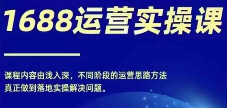 1688实操运营课，零基础学会1688实操运营，电商年入百万不是梦-89网创
